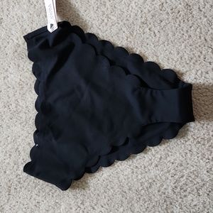 Scallop High-Waist Cheeky Bikini Bottom